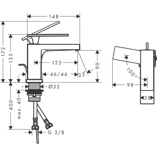 Hansgrohe Tecturis E 80 mosdó csaptelep (73002000-HG)