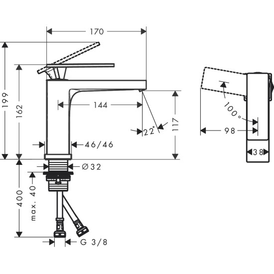 Hansgrohe Tecturis E 110 mosdó csaptelep (73012000-HG)
