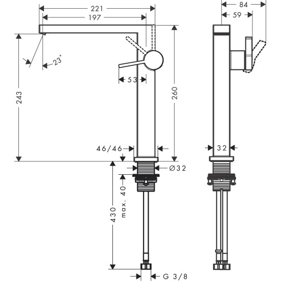 Hansgrohe Tecturis E 240 Fine mosdó csaptelep (73072000-HG)