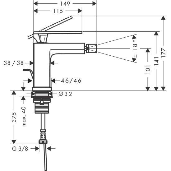 Hansgrohe Tecturis E bidé csaptelep (73200000-HG)