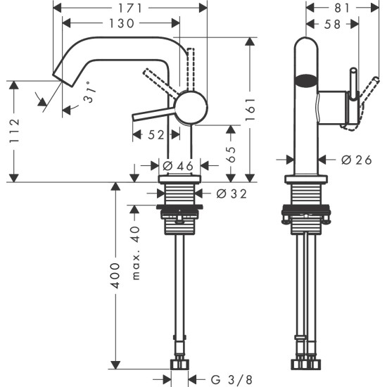Hansgrohe Tecturis S 110 Fine mosdó csaptelep (73320000-HG)