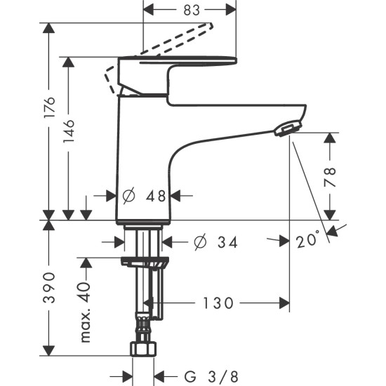 Hansgrohe Vernis Blend Monotrou kádperemre szerelhető kádtöltő csaptelep (71443000-HG)