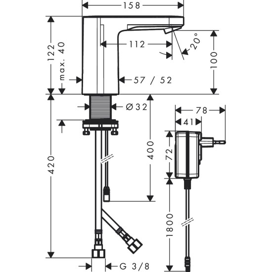 Hansgrohe Vernis Blend elektronikus mosdó csaptelep (71501000-HG)
