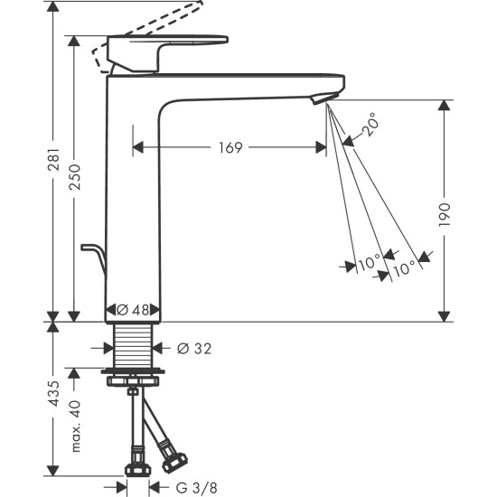 Hansgrohe Vernis Blend 190 mosdó csaptelep (71552000-HG)