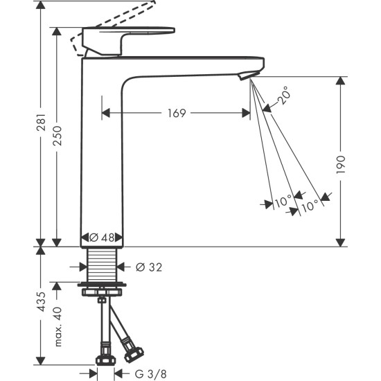 Hansgrohe Vernis Blend 190 mosdó csaptelep (71582000-HG)