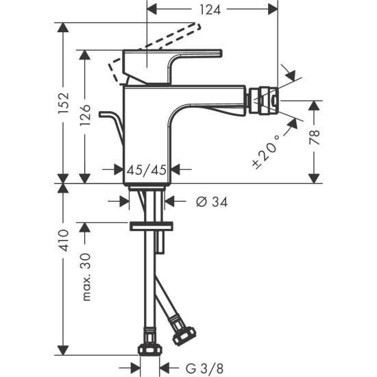 Hansgrohe Vernis Shape bidé csaptelep (71211000-HG)
