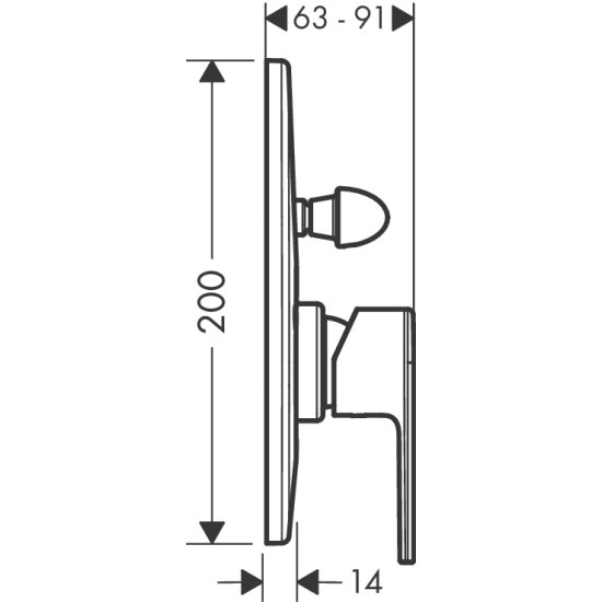 Hansgrohe Vernis Shape falba építhető kád-és zuhany csaptelep szett (71472000-HG)