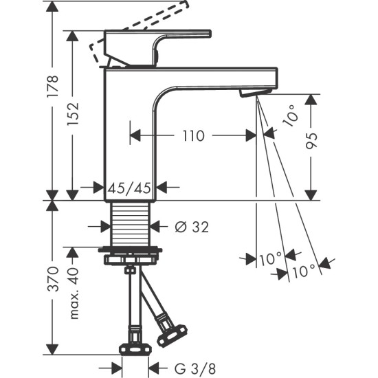 Hansgrohe Vernis Shape 100 mosdó csaptelep (71536000-HG)