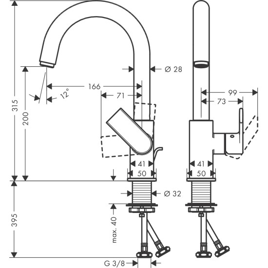 Hansgrohe Vernis Shape 200 mosdó csaptelep (71564000-HG)
