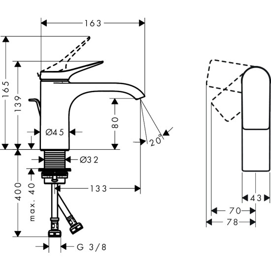 Hansgrohe Vivenis 80 mosdó csaptelep (75014000-HG)