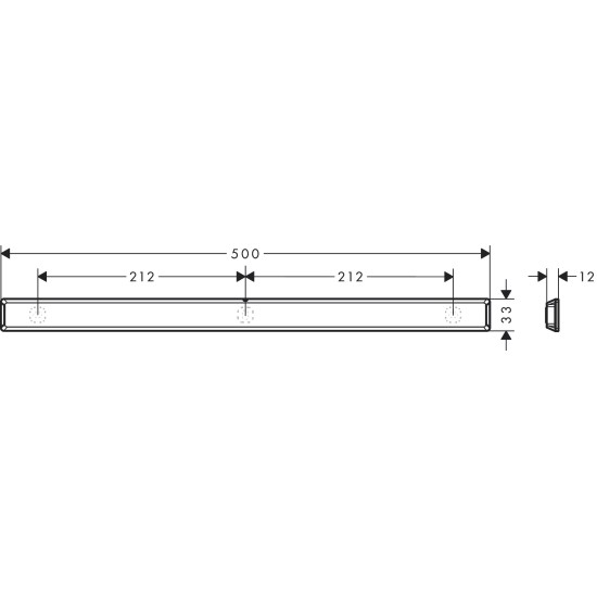 Hansgrohe WallStoris 50 cm-es matt fekete, fali tartósín (27902670-HG)