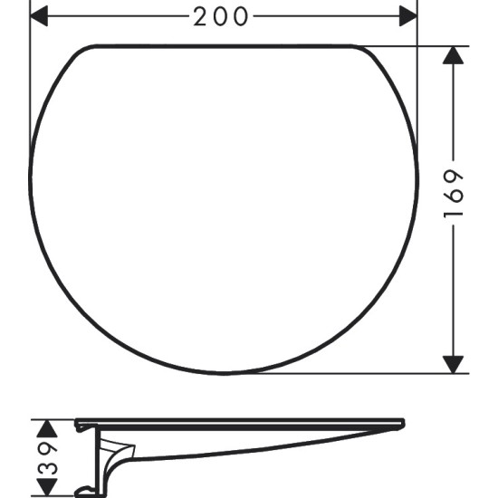 Hansgrohe WallStoris matt fekete, íves polc (27915670-HG)