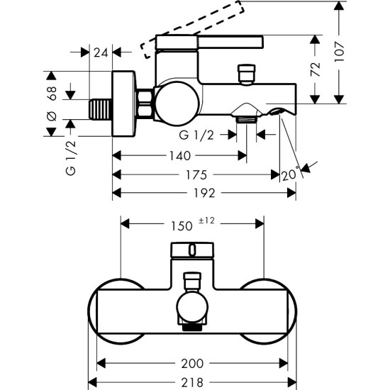 Hansgrohe Zesis S kádtöltő-és zuhany csaptelep (74420000-HG)