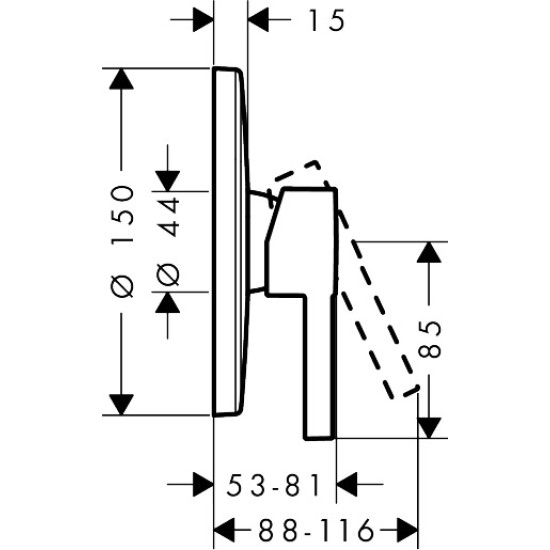 Hansgrohe Zesis S falba építhető zuhany csaptelep (74616000-HG)