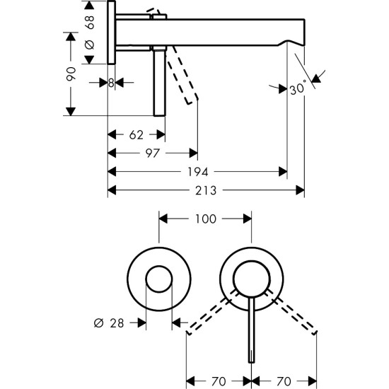 Hansgrohe Zesis S fali mosdó csaptelep (74750000-HG)
