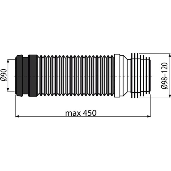 AlcaPlast wc bekötőcső (ALC-M9006)