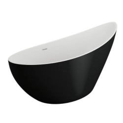 M-Acryl Paradise 180x80 fehér/matt fekete fürdőkád (12409)