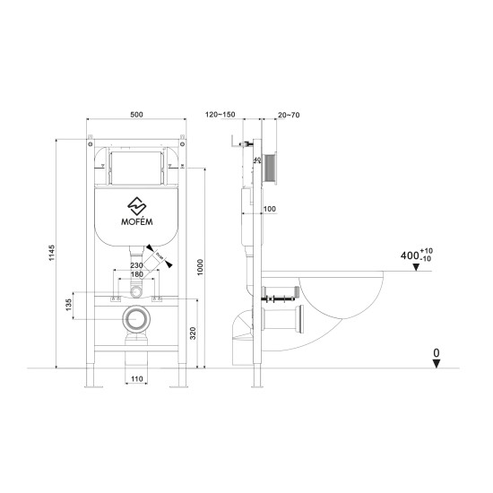 Mofém EVO-Tech WC tartály fali WC-hez (731012800)