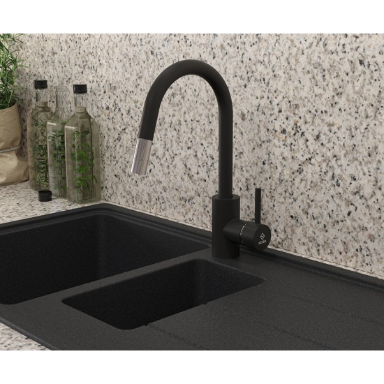 Mofém Junior Evo fekete mosogató csaptelep (25.938.28.0N)