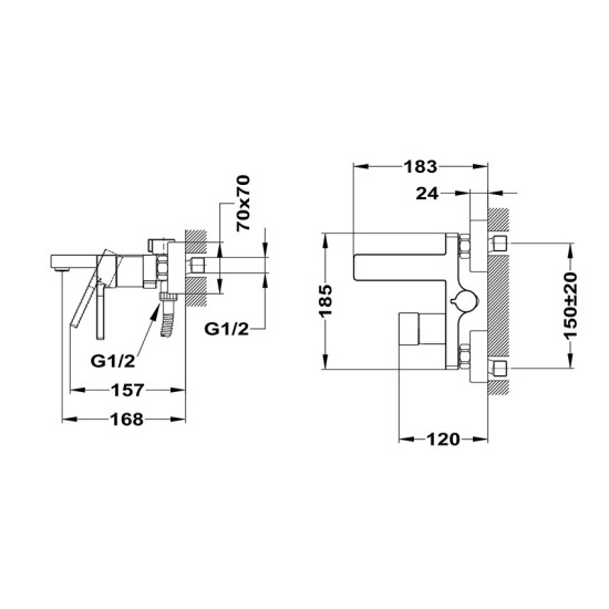 Mofém Pilar kádtöltő-és zuhany csaptelep (30.122.28.0C3)