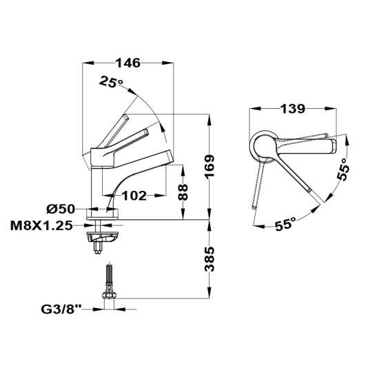 Mofém Pilar M mosdó csaptelep (30.331.28.70C3)