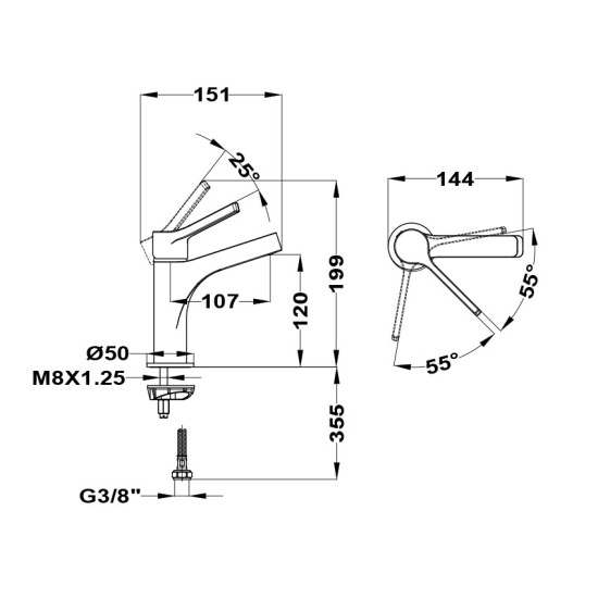 Mofém Pilar L mosdó csaptelep (30.386.28.70C3)