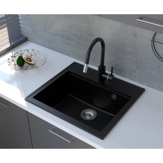 Mofém Zenit 1B metál fekete gránit mosogatótálca (760012801N3)