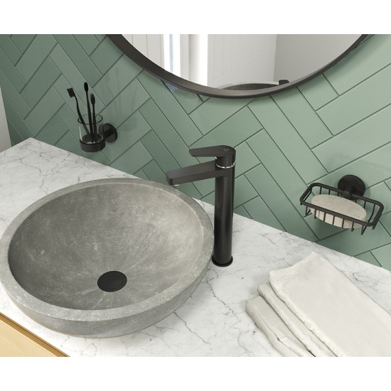 Mofém Zenit fekete magasított mosdó csaptelep (84.322.28.0N)