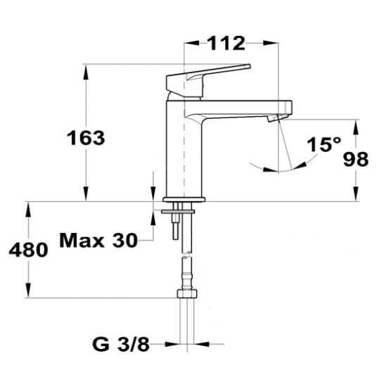 Mofém Zenit fekete mosdó csaptelep (84.346.28.0N)