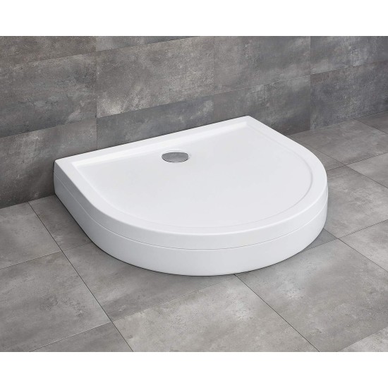 Radaway Delos P 100x90 félköríves akril zuhanytálca, levehető előlappal (4Z19150-03N)