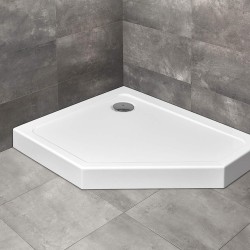 Radaway Doros PT E 100x80 balos ötszögletű aszimmetrikus akril zuhanytálca, előlappal (SDRPT1080-05L)