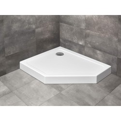 Radaway Doros PT E 100x80 balos ötszögletű aszimmetrikus akril zuhanytálca, előlappal (SDRPT1080-05L)