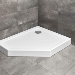 Radaway Doros PT E 100x80 jobbos ötszögletű aszimmetrikus akril zuhanytálca, előlappal (SDRPT1080-05R)