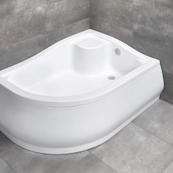 Radaway Korfu E 100x80 jobbos, íves akril zuhanytálca, levehető előlappal (4E81400-03R)