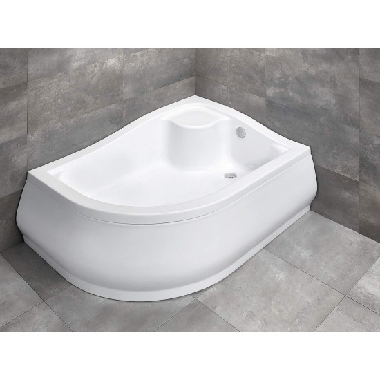 Radaway Korfu E 120x90 jobbos, íves akril zuhanytálca, levehető előlappal (4E91240-03R)