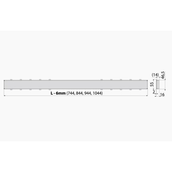 AlcaPlast Tile 750 burkolható zuhanyfolyóka rács (ALC-TILE-750M)